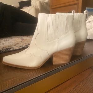 Sam Edelman White Western Bootie